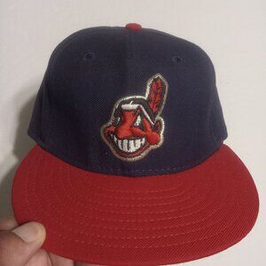 New Era 59Fifty Cleveland Indians Fitted Hat/Cap Size 6 7/8